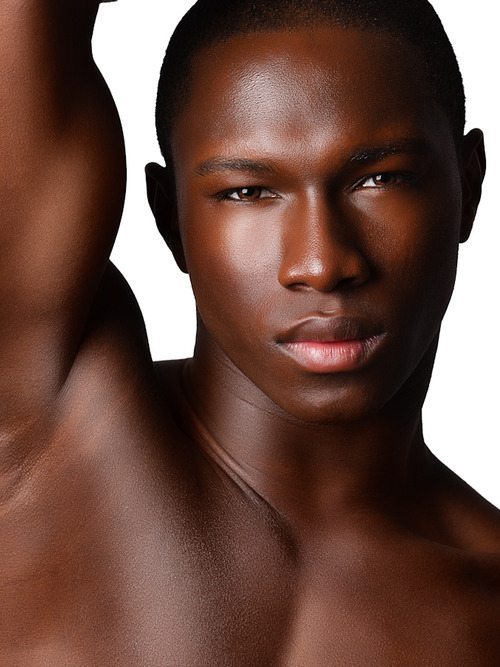 black man with perfect skin