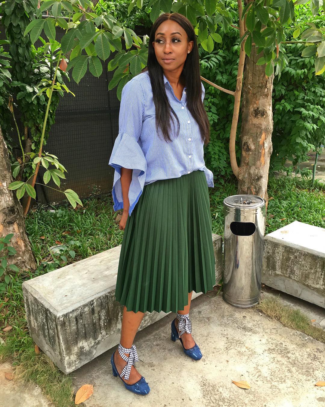 Green skirt outlet outfit 2018