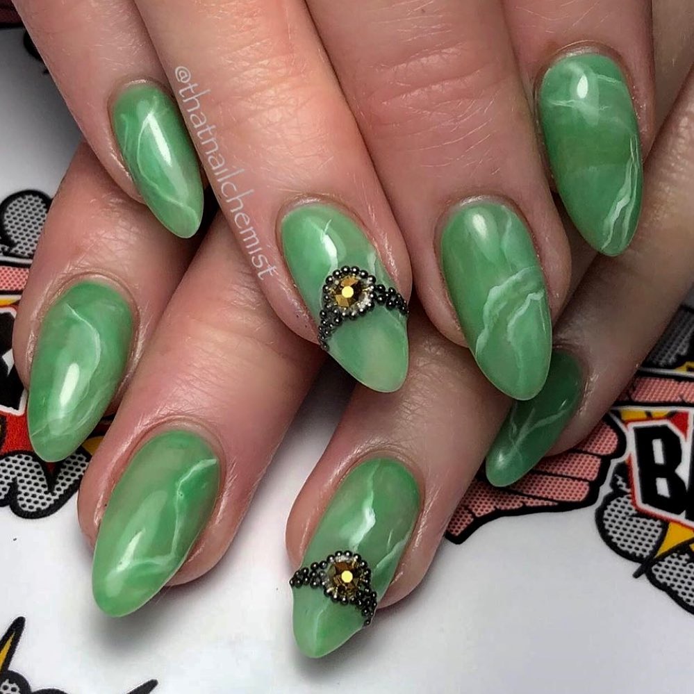 Rihanna's Jade Marble Nails Is Quickly Becoming Summer's Hottest Trend