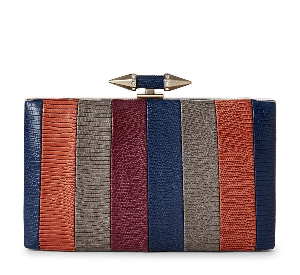 Lala Multi-colored Structured Clutch For Fall Winter Spring Summer