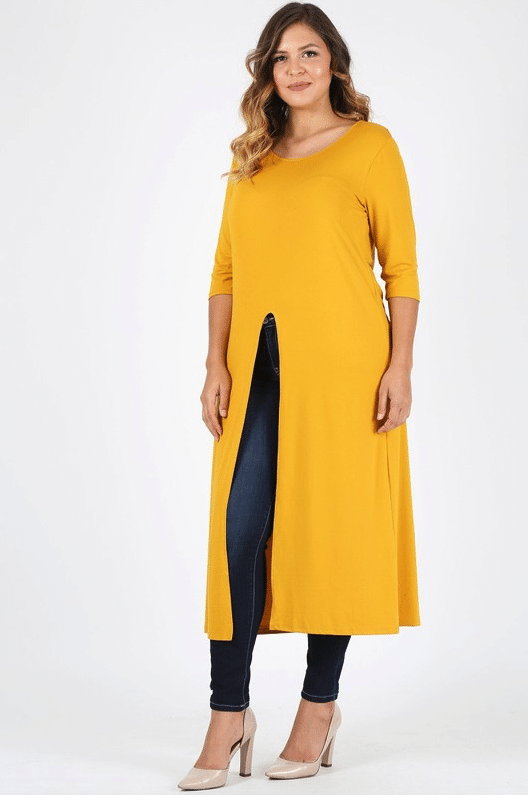 So Mary Slit front Maxi Top - PLUS SIZE