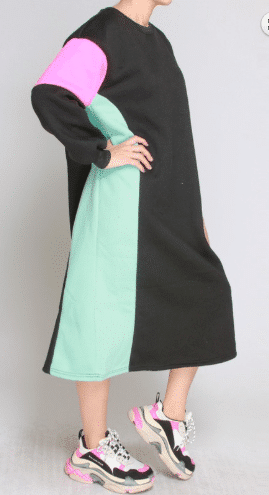 Liz Color Block long sleeve sweater Dress for women 2
