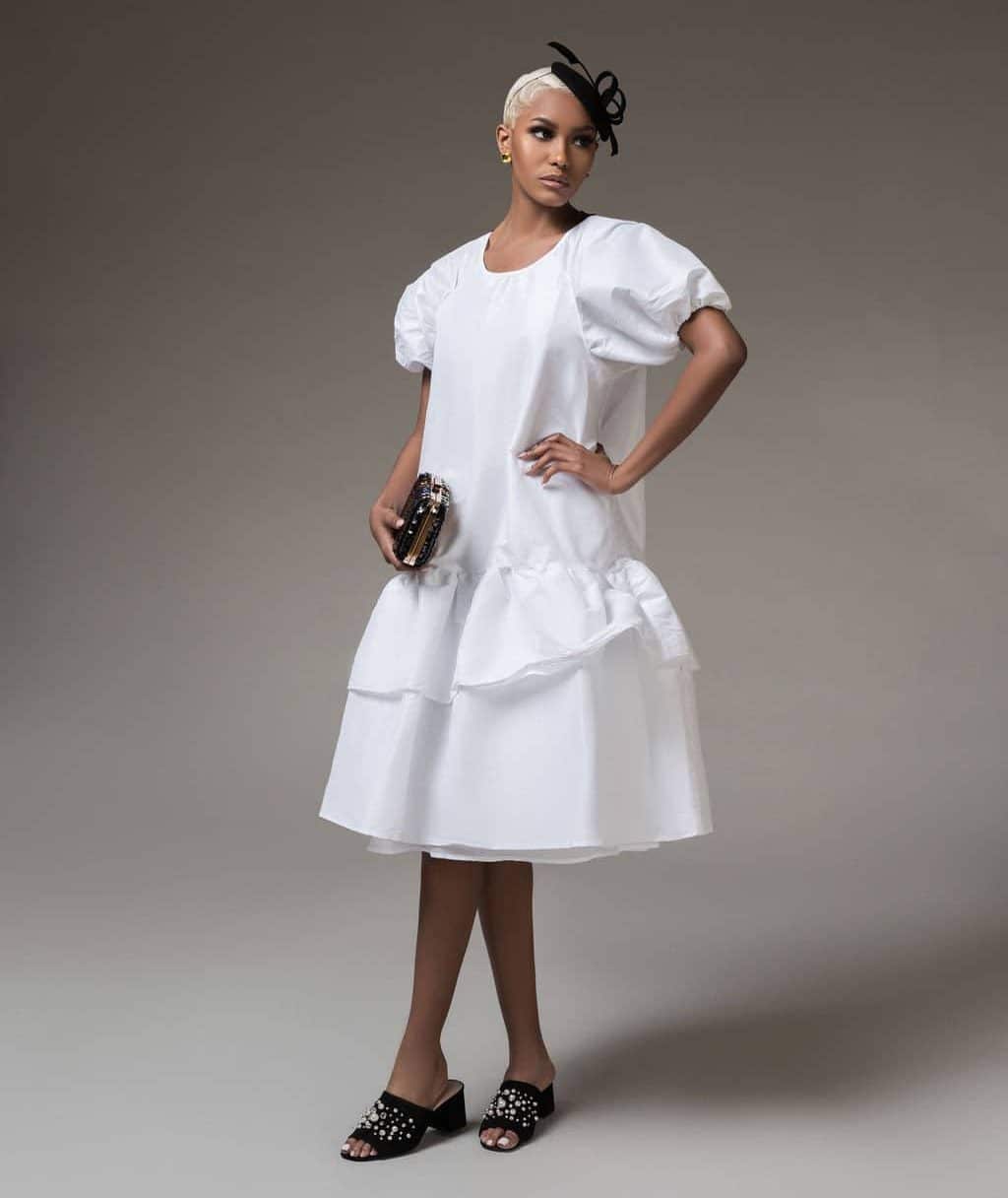 White Liberty Dress For Fall Winter Spring Summer