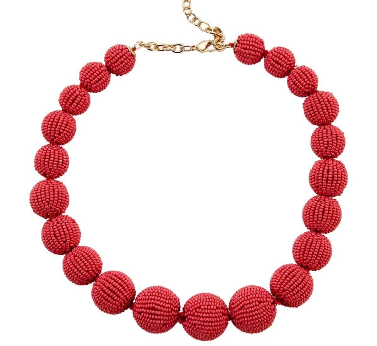 red beaded necklace For Fall Winter Spring Summer