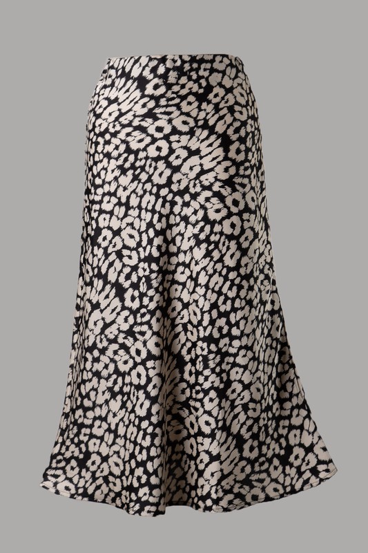Ife Animal Print Woven Midi Skirt