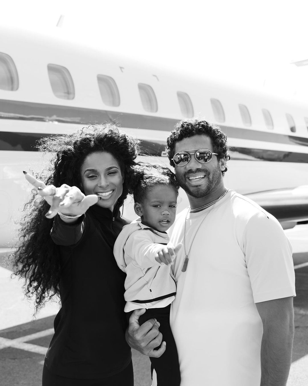 Ciara Wilson and Russell Wilson and their daughter, Sienna Wilson