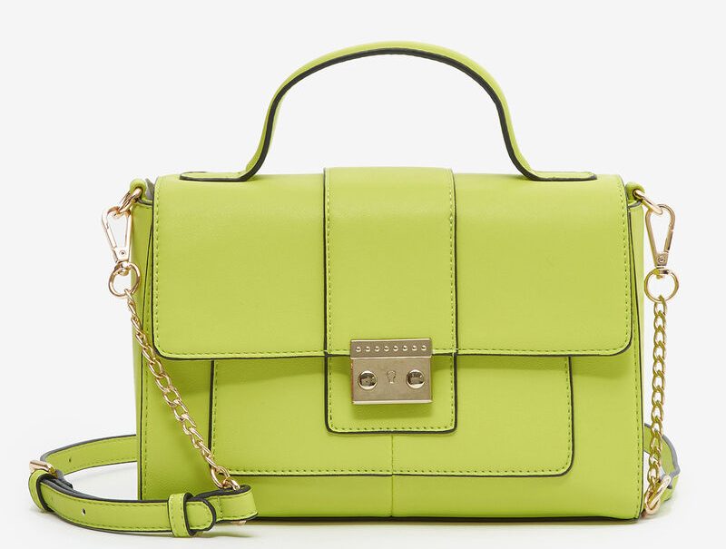 neon green leather bag