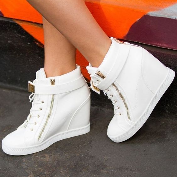 Sneakers with wedge heel