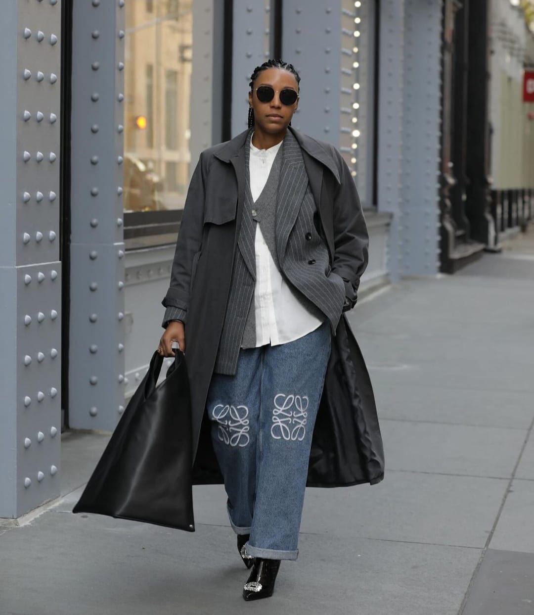 Oversize jacket on denim genderless fashion trend