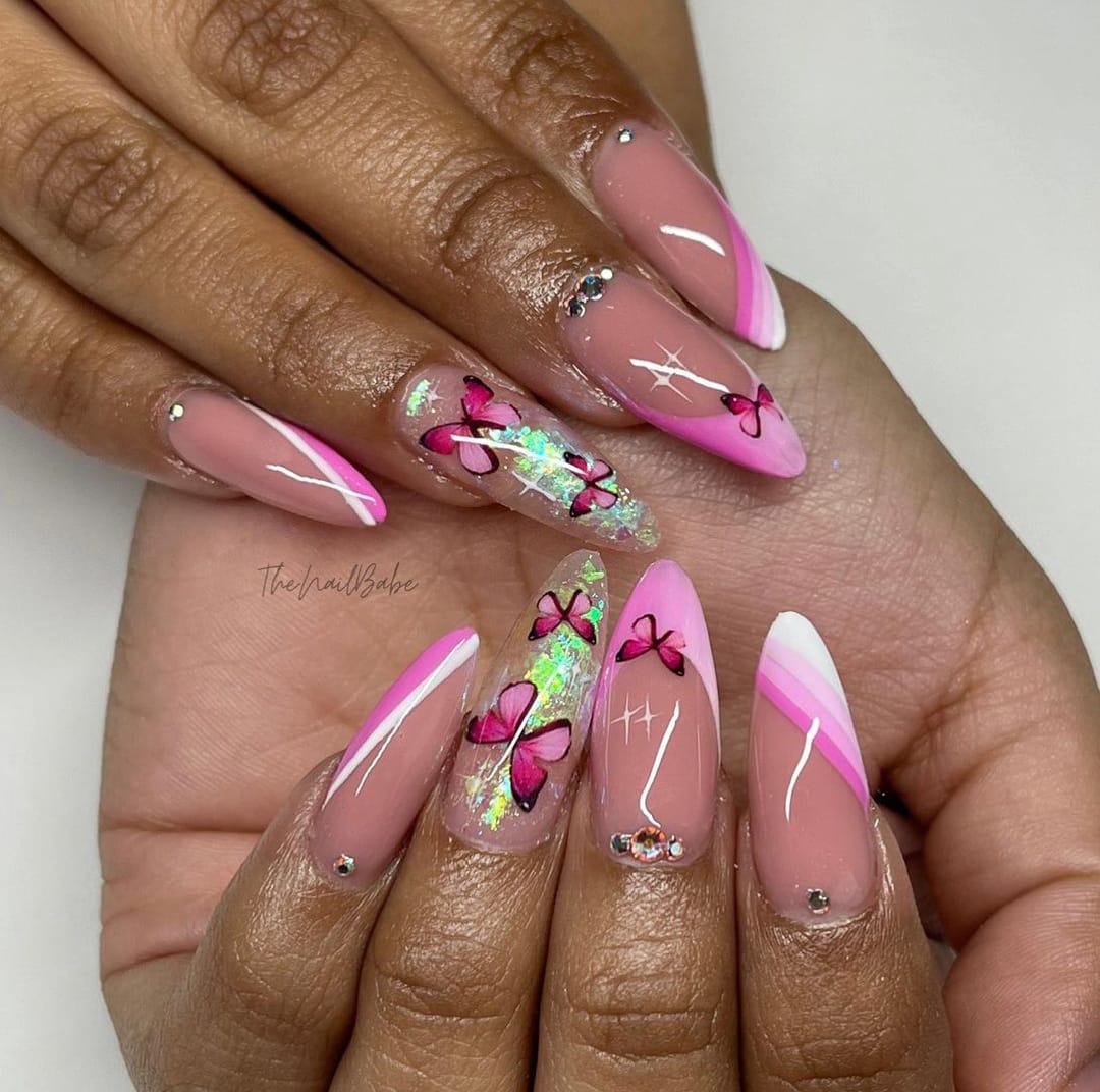 Butterfly nail design