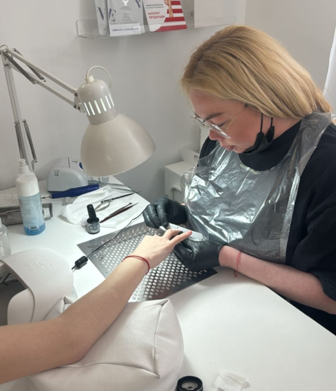 Woman getting a Russian Manicure