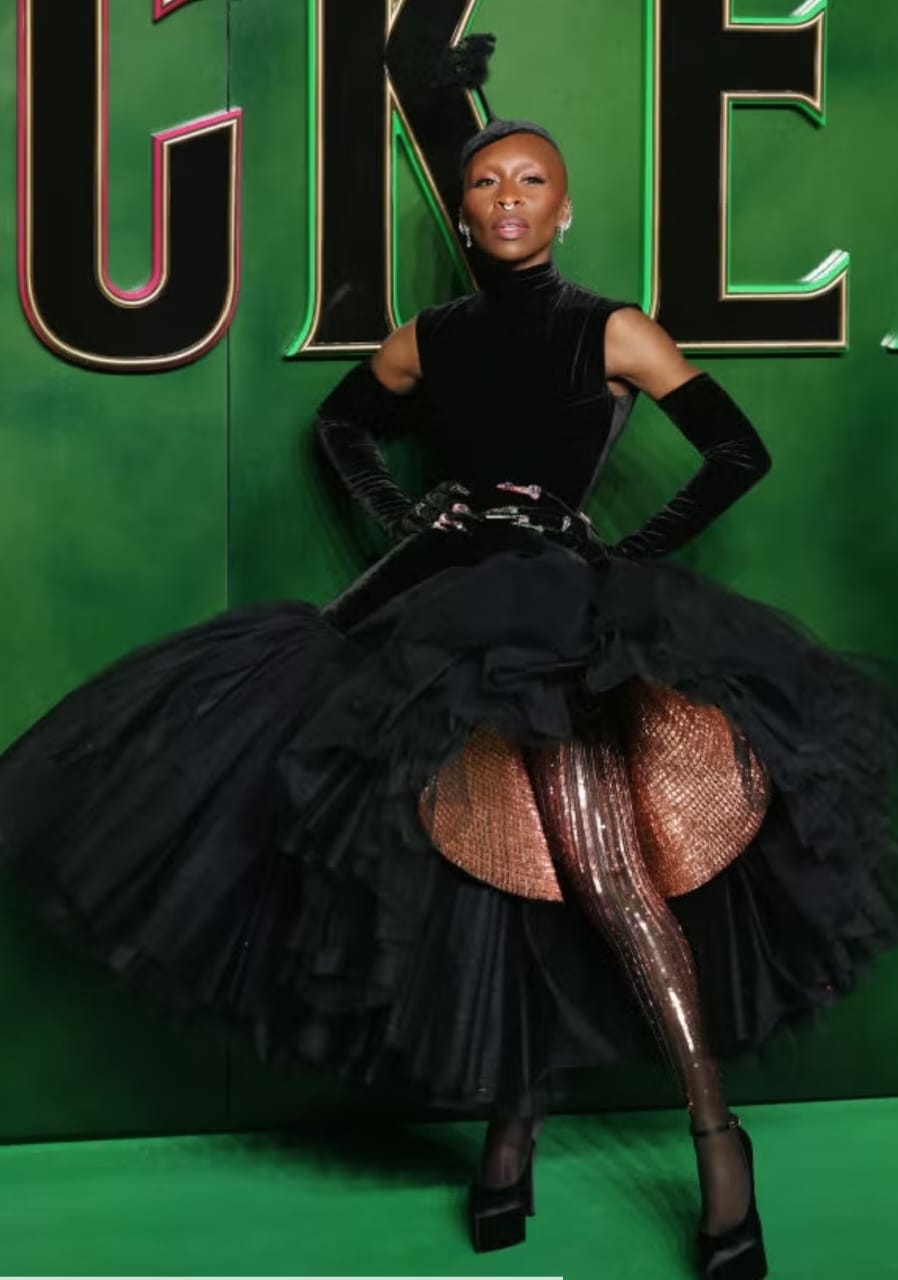 Cynthia Erivo in a schiaperelli dress