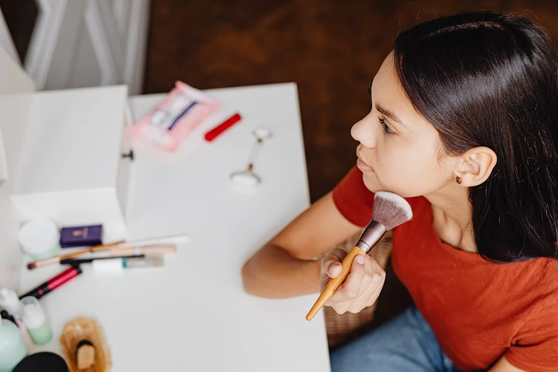 Trying out makeup