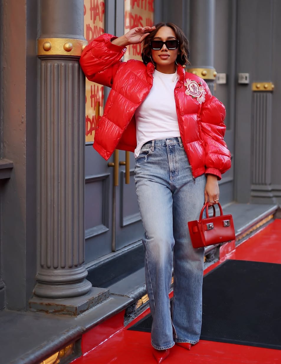 Stylish red handbag