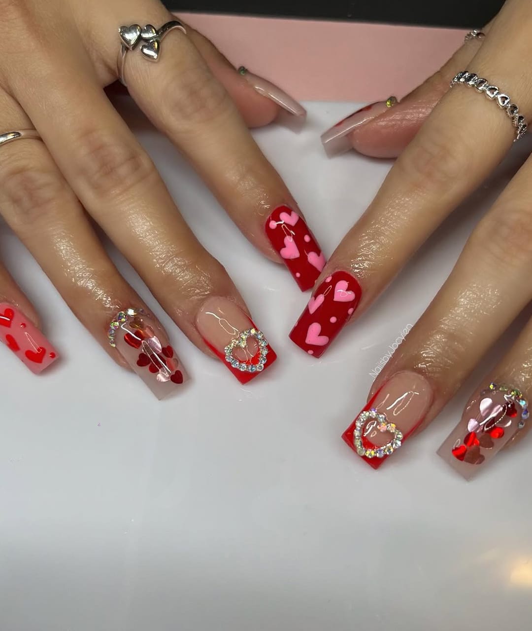 Galentine nail design